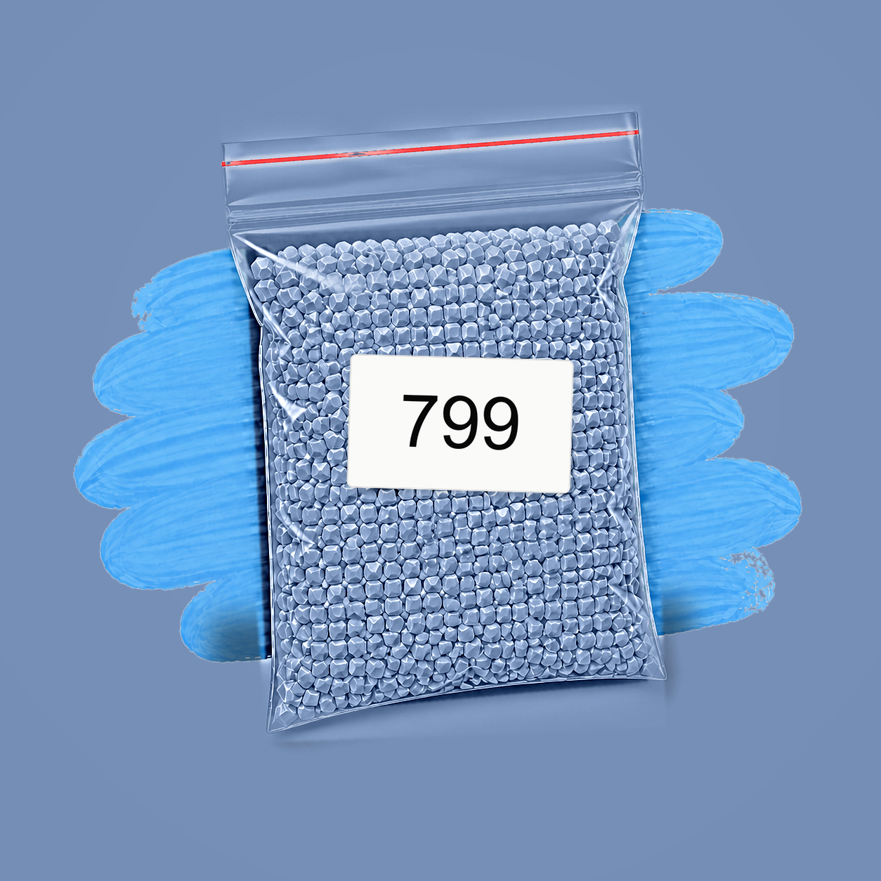 Zakje diamond-paintingsteentjes met kleurcode DMC 799