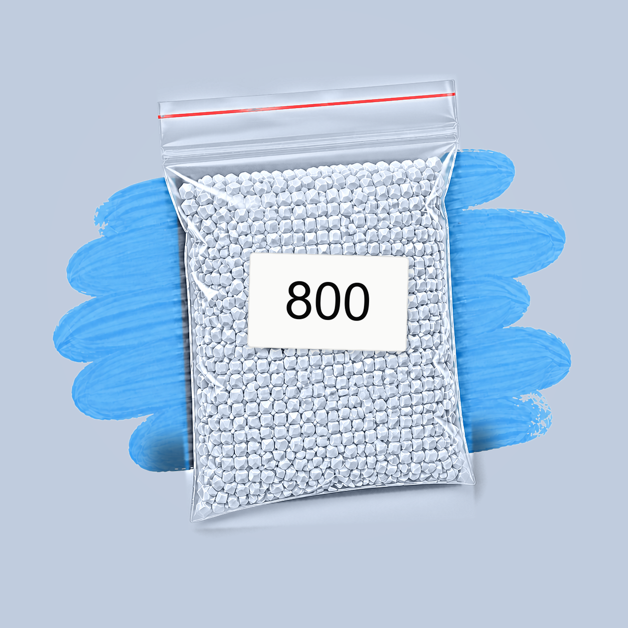 Zakje diamond-paintingsteentjes met kleurcode DMC 800