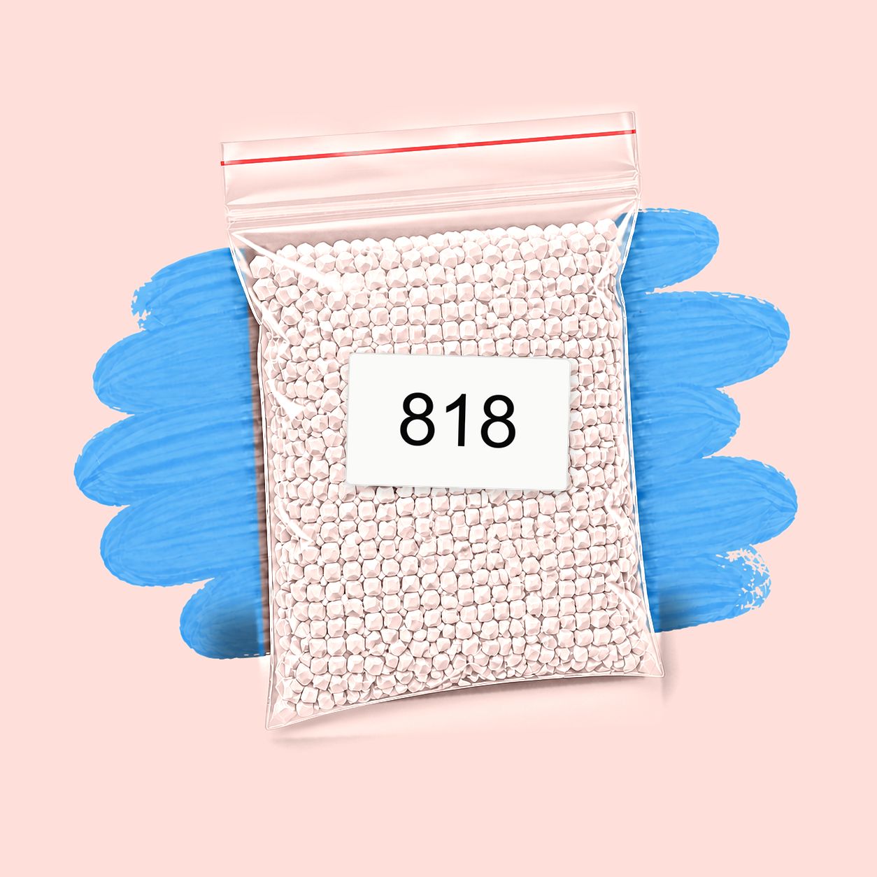 Zakje diamond-paintingsteentjes met kleurcode DMC 818