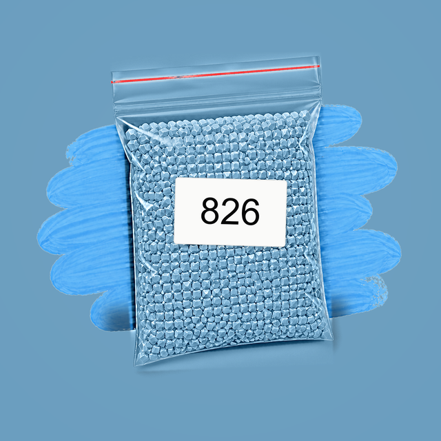 Zakje diamond-paintingsteentjes met kleurcode DMC 826