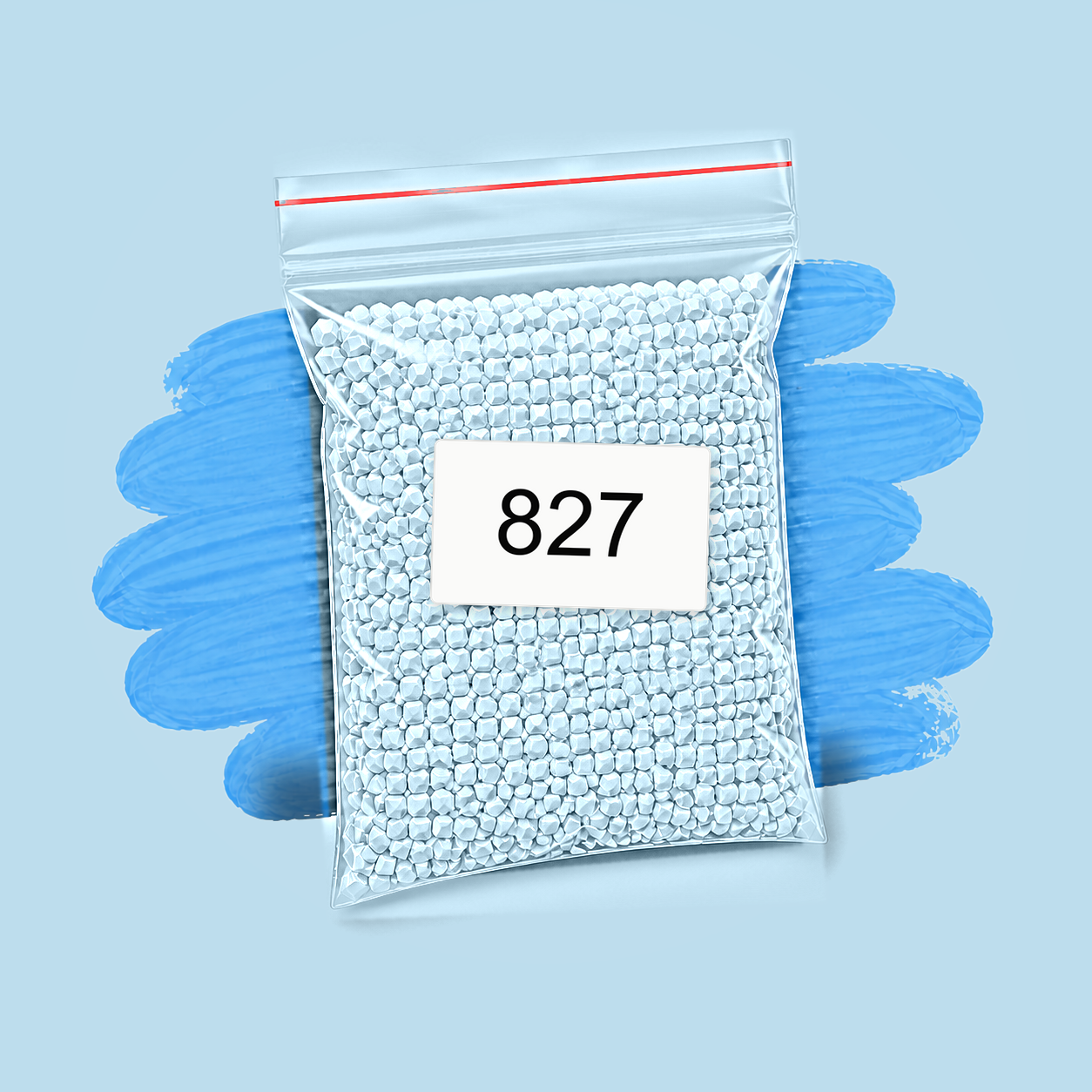 Zakje diamond-paintingsteentjes met kleurcode DMC 827