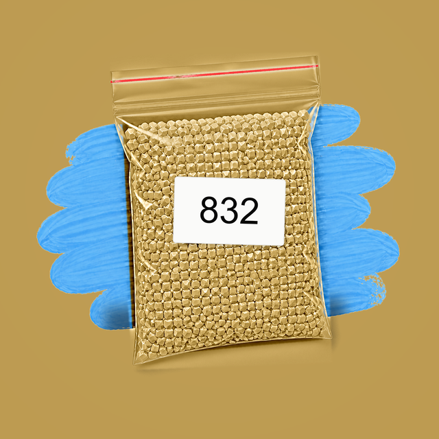 Zakje diamond-paintingsteentjes met kleurcode DMC 832