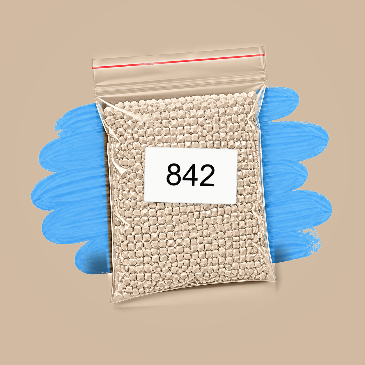 Zakje diamond-paintingsteentjes met kleurcode DMC 842