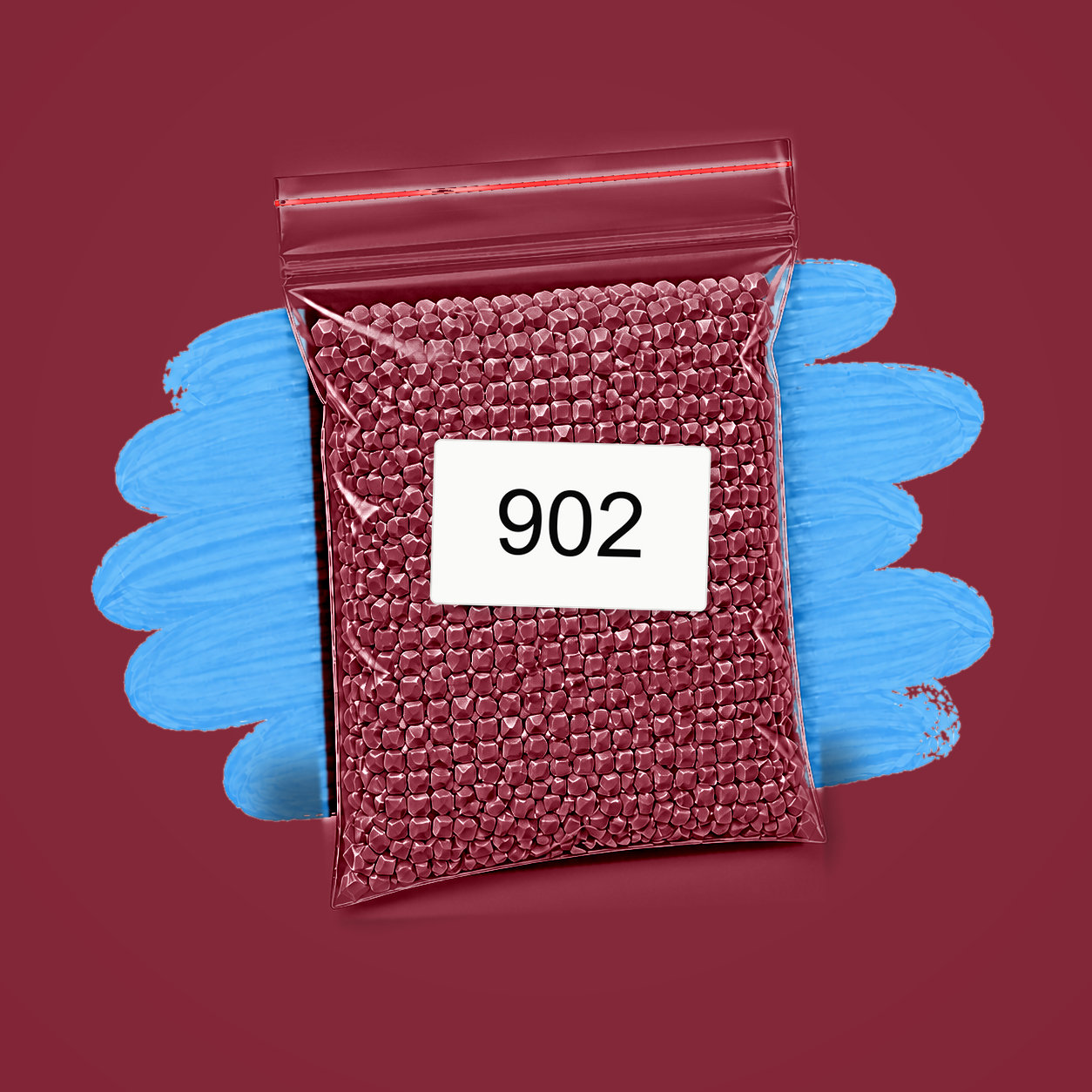 Zakje diamond-paintingsteentjes met kleurcode DMC 902