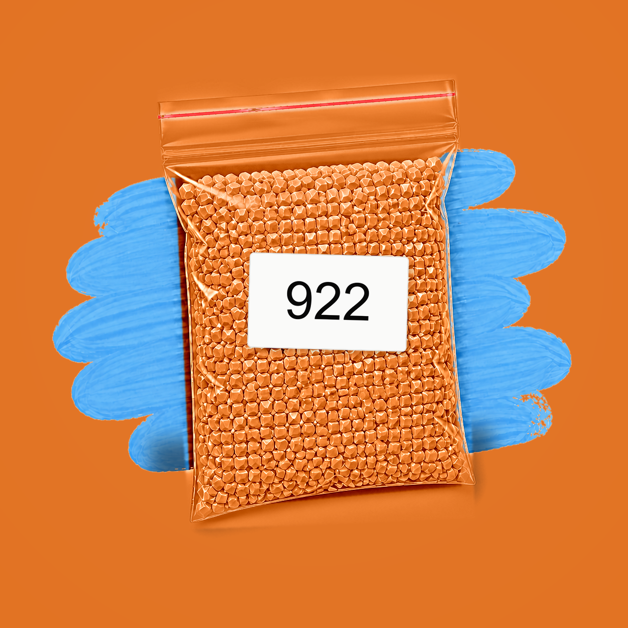 Zakje diamond-paintingsteentjes met kleurcode DMC 922