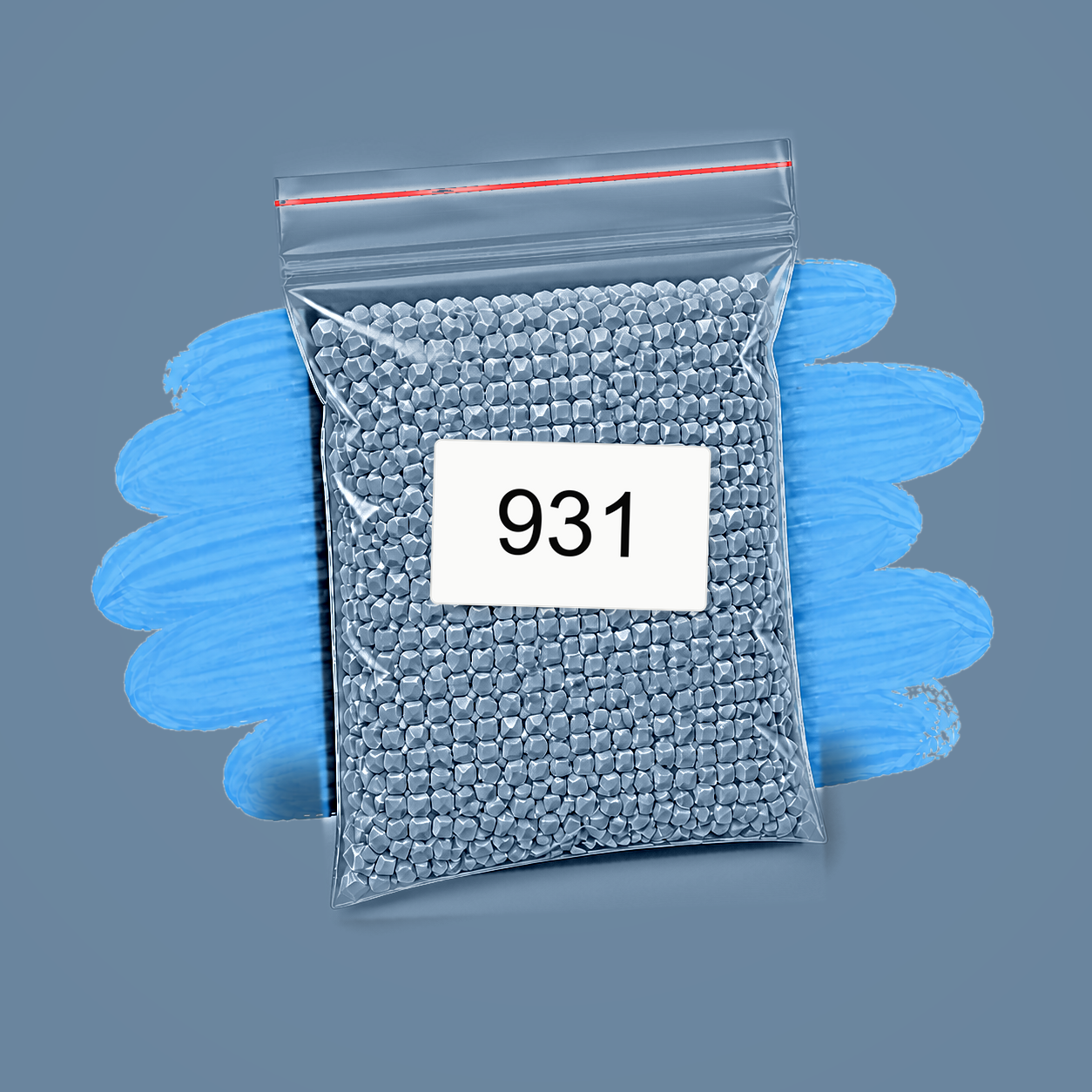 Zakje diamond-paintingsteentjes met kleurcode DMC 931