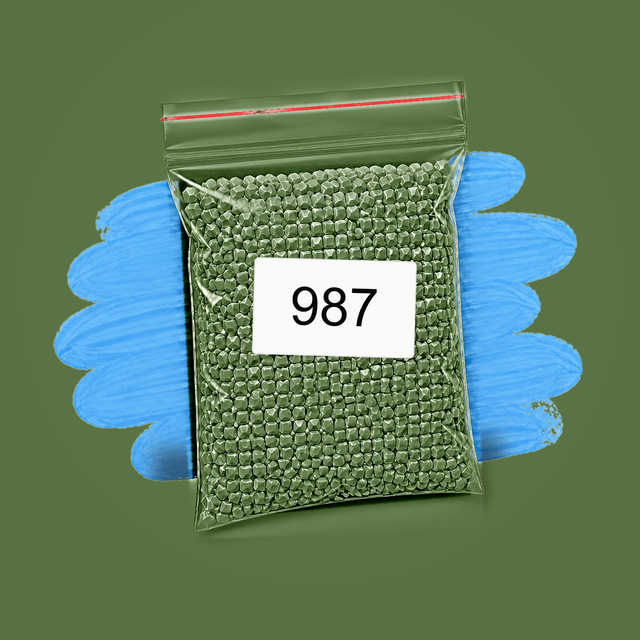 Zakje diamond-paintingsteentjes met kleurcode DMC 987