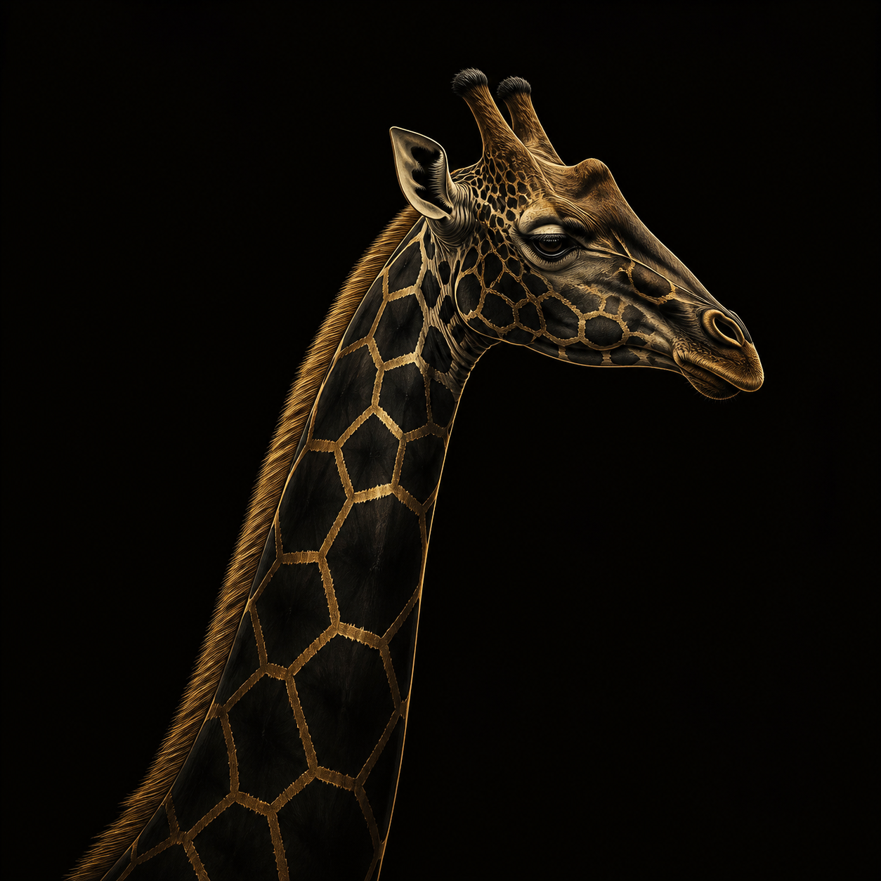 Diamond Painting Giraffe met Gouden Accenten – volledig origineel giraffeontwerp