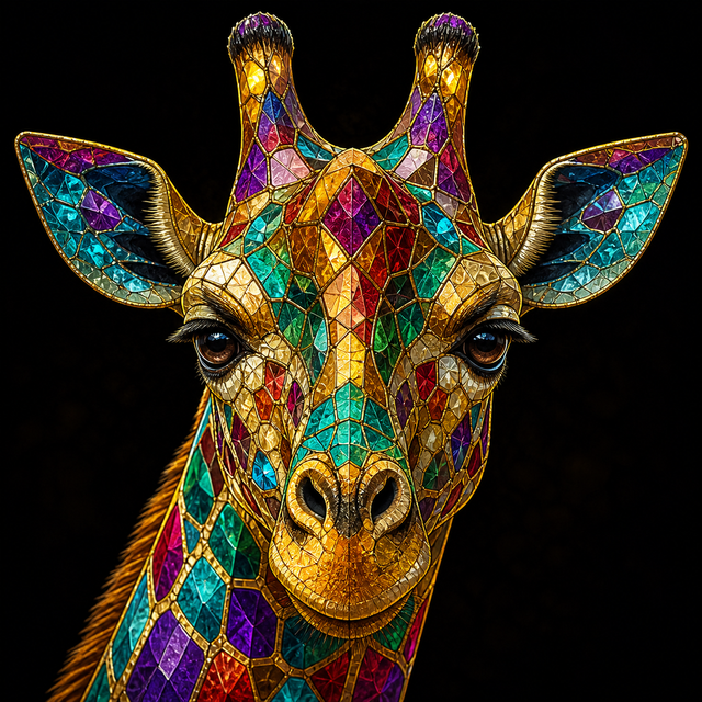 Diamond Painting Giraffe Mozaïek – volledig origineel giraffeontwerp