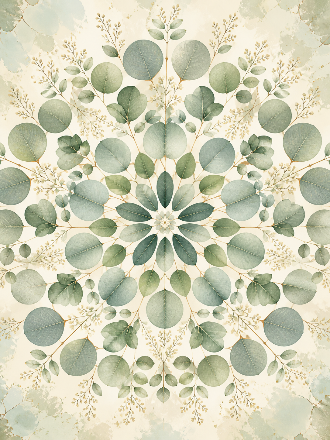 Diamond Painting Eucalyptus Mandala – een luchtige mandala van eucalyptusbladeren