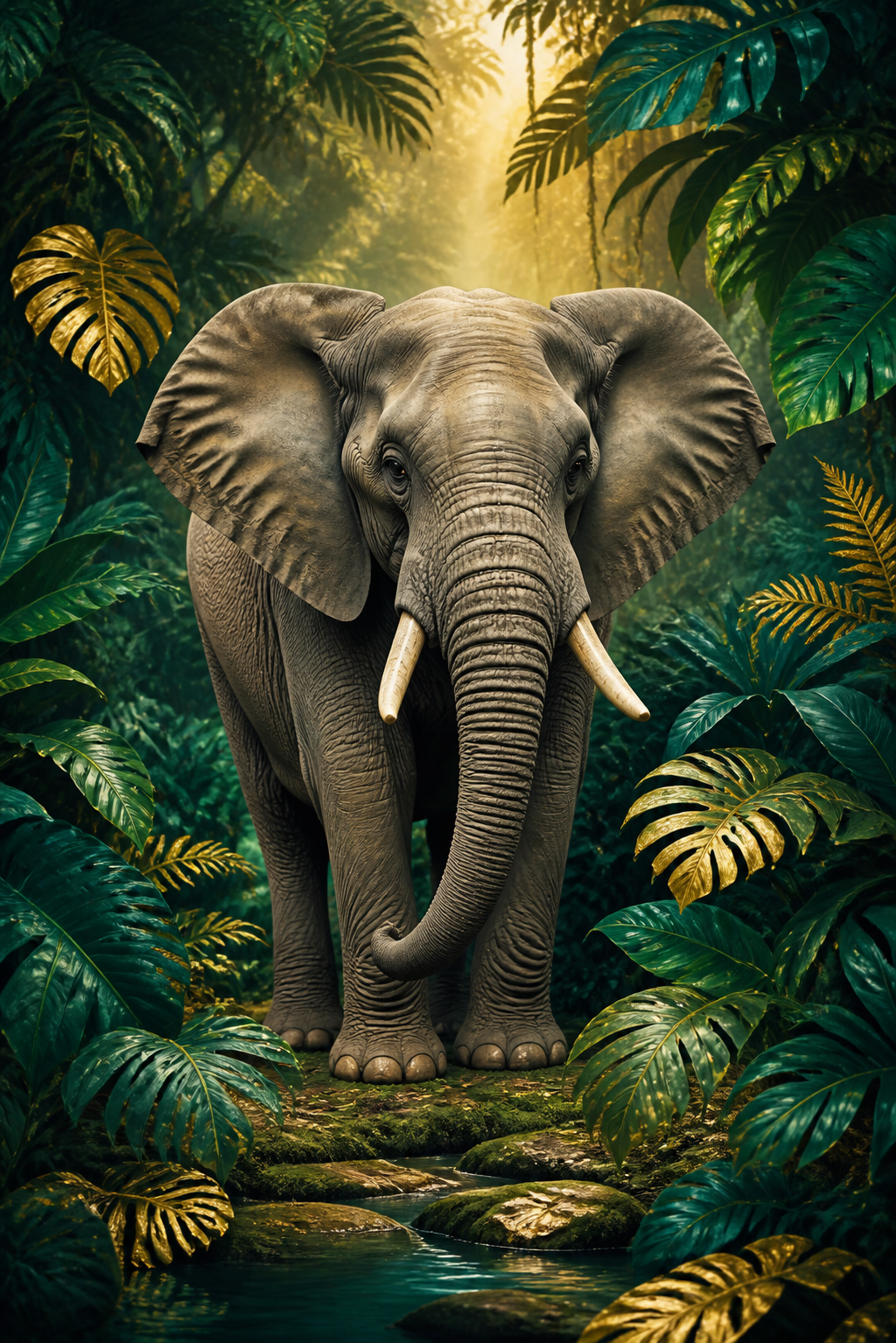 Diamond Painting Olifant in Smaragdgroen – volledig olifantontwerp