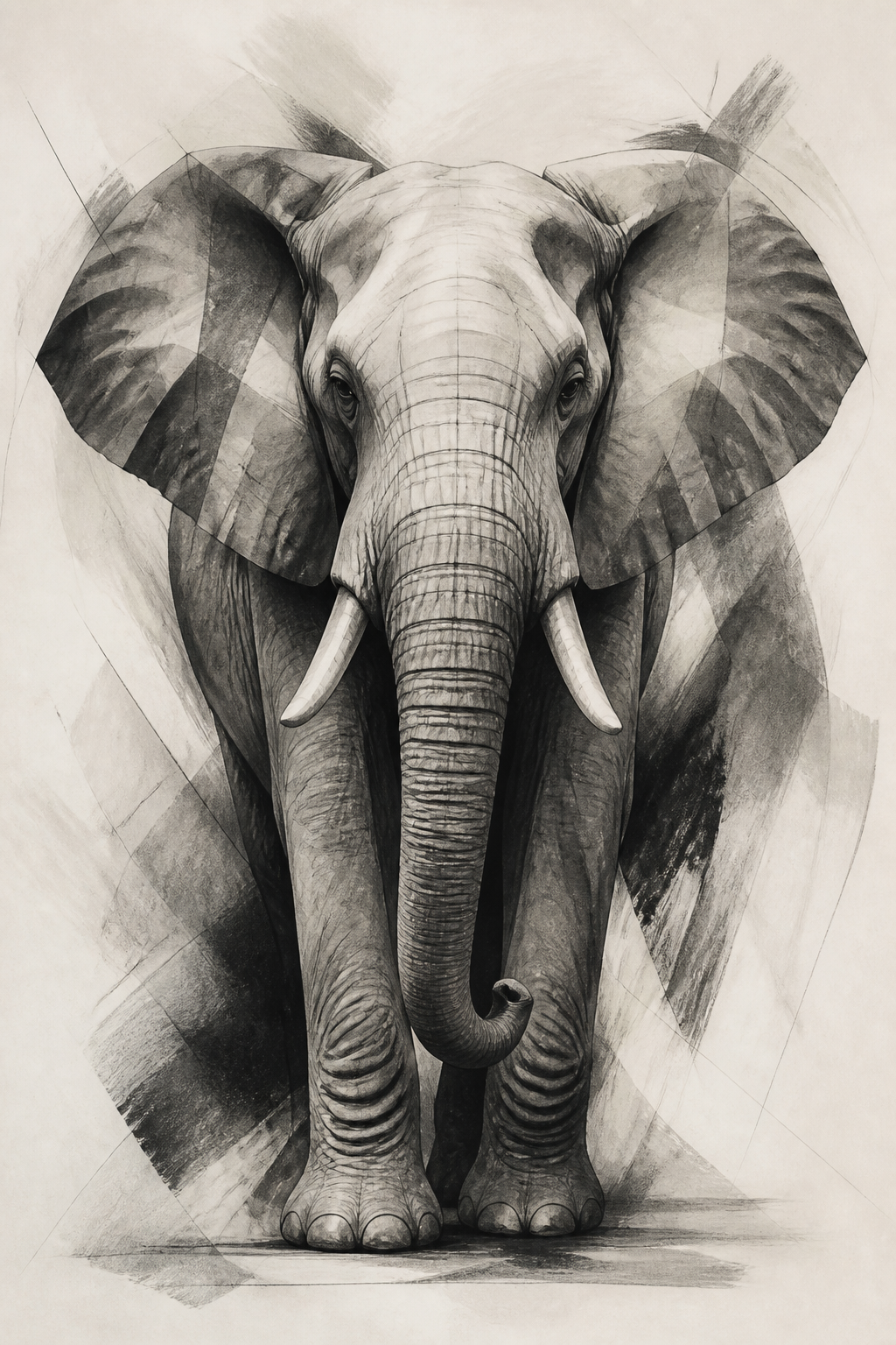 Diamond Painting Grafische Olifant – volledig olifantontwerp