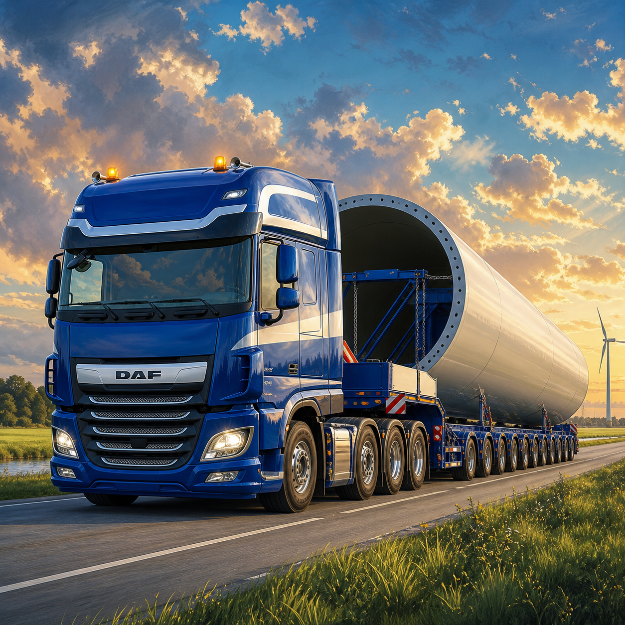 Diamond Painting DAF XG met Windturbine – volledig origineel vrachtwagenontwerp