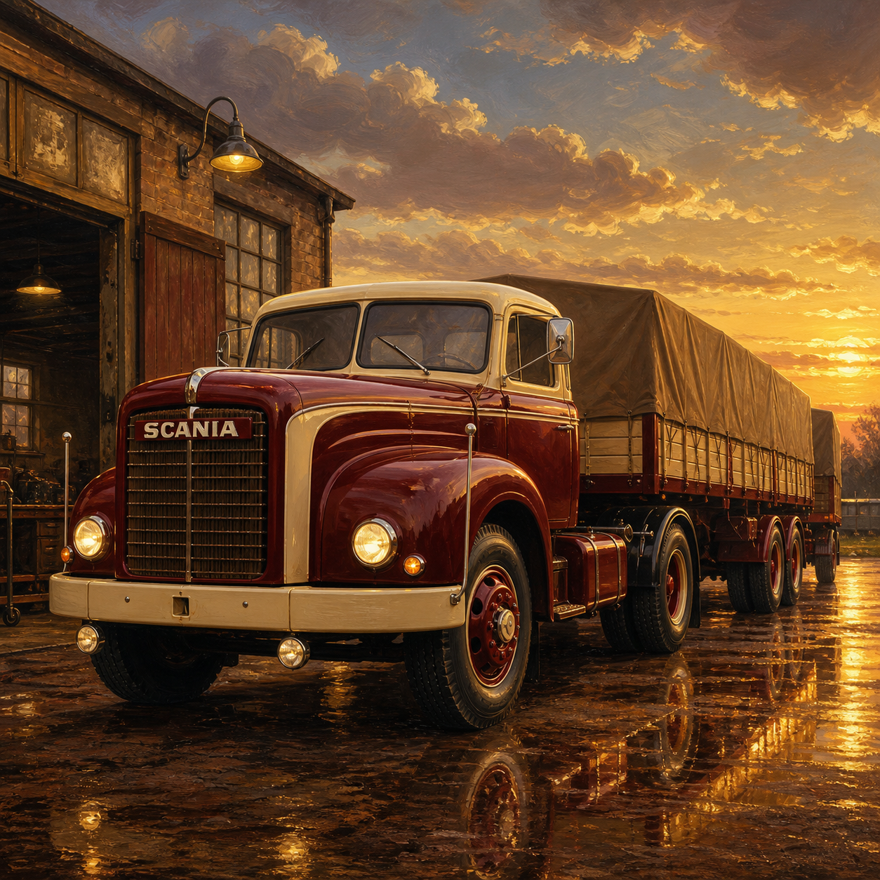 Diamond Painting Klassieke Scania V8 – volledig origineel vrachtwagenontwerp
