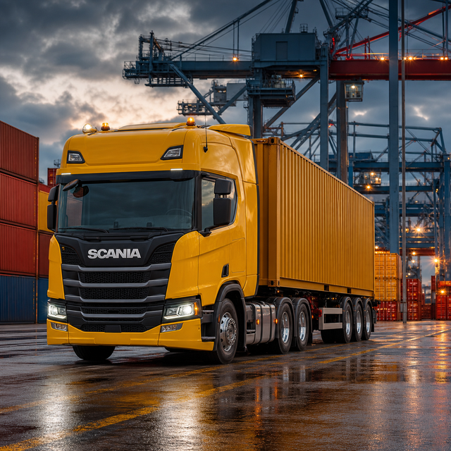 Diamond Painting Scania R-series in de Containerhaven – volledig origineel vrachtwagenontwerp