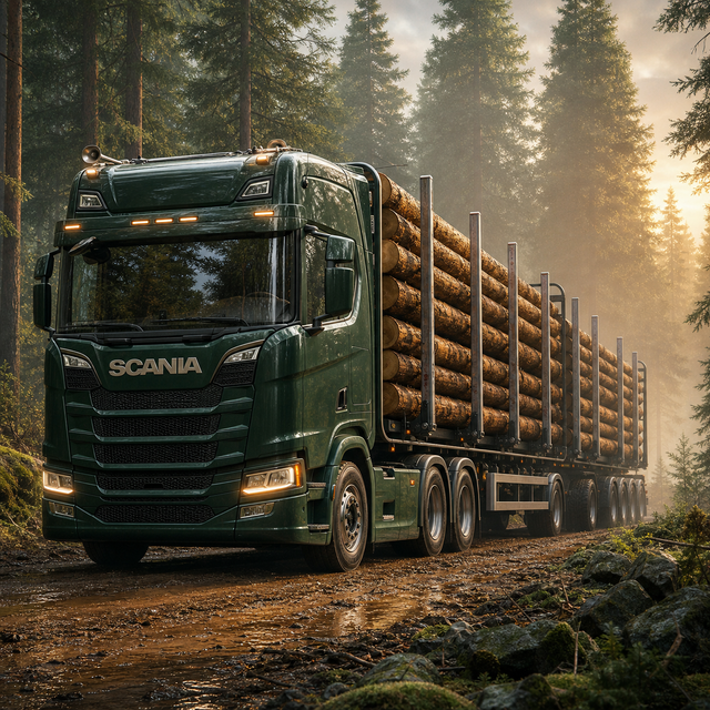 Diamond Painting Scania V8 Houttransport – volledig origineel vrachtwagenontwerp