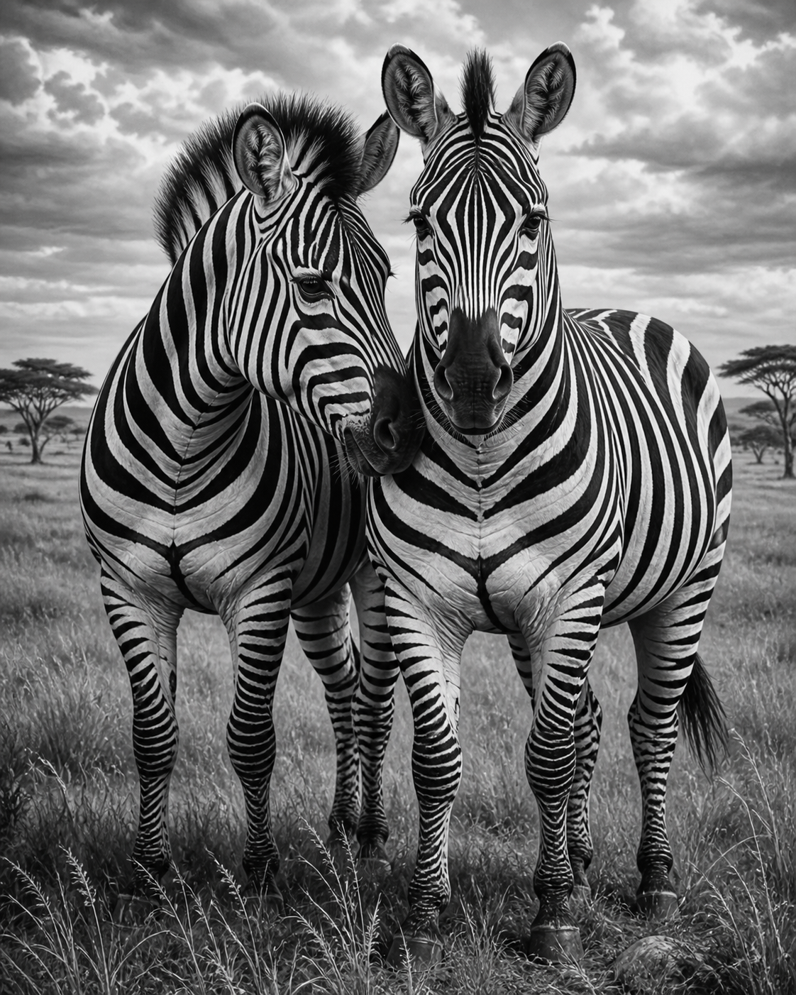 Diamond Painting Zebra’s Zwart Wit – volledig zwart-witontwerp
