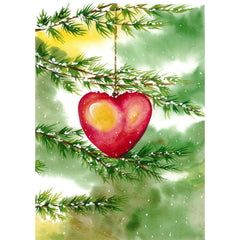 diamond painting - hart op kerstboom – afbeelding 1