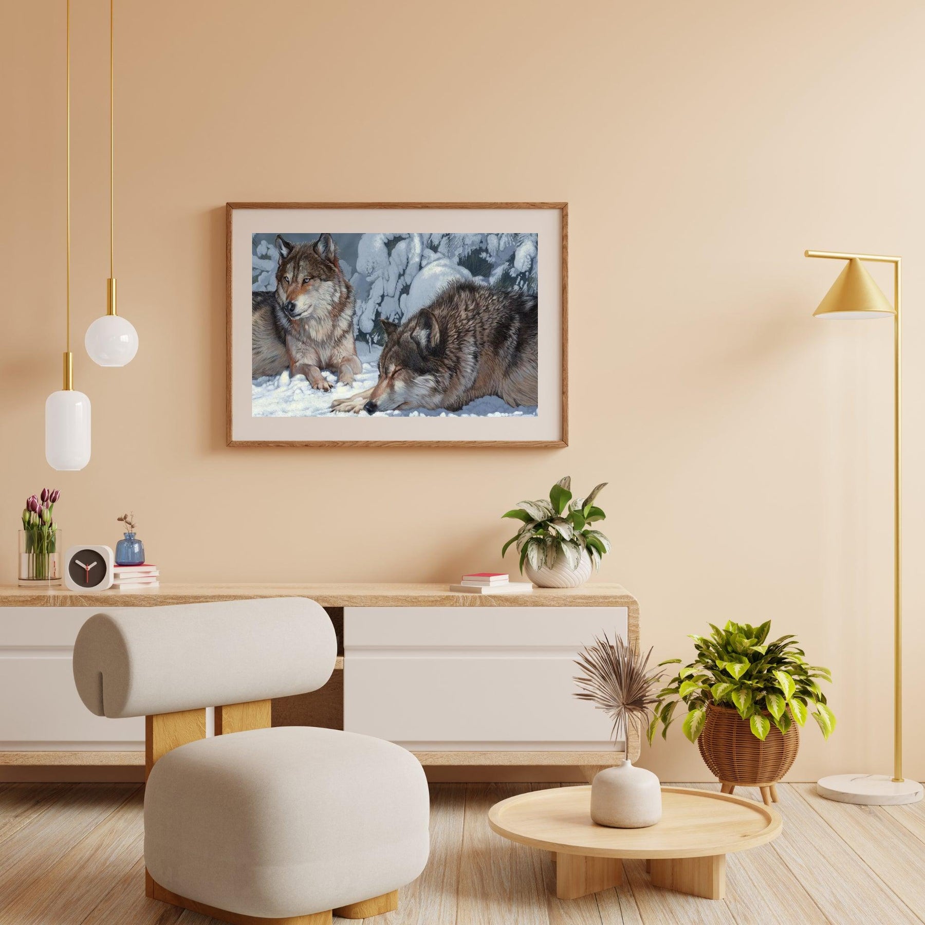 Diamantmalerei – Friedliche Grautöne: Fesselnder Wolf