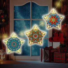 diamond painting kerst sterren – kerst verlichting – afbeelding 2