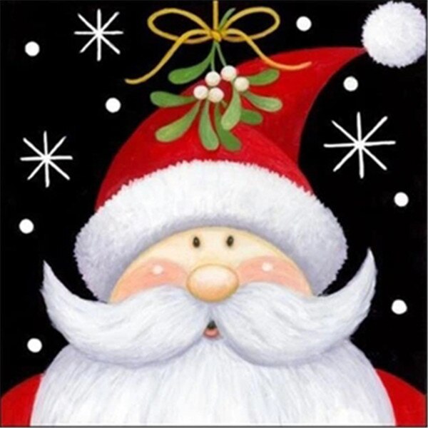 diamond painting - kerstman maretak – afbeelding 1