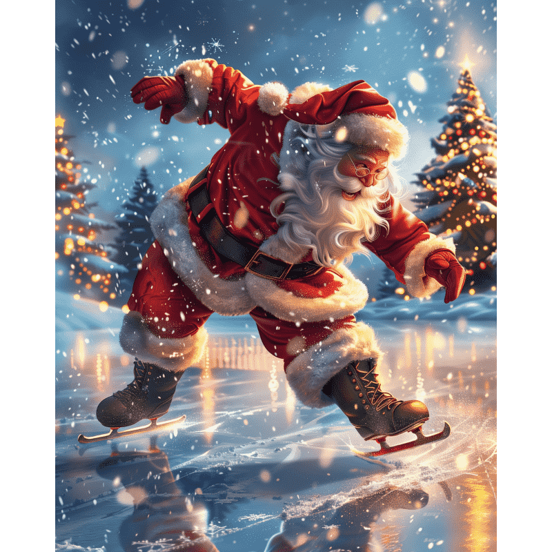 diamond painting - kerstman op het ijs – afbeelding 1