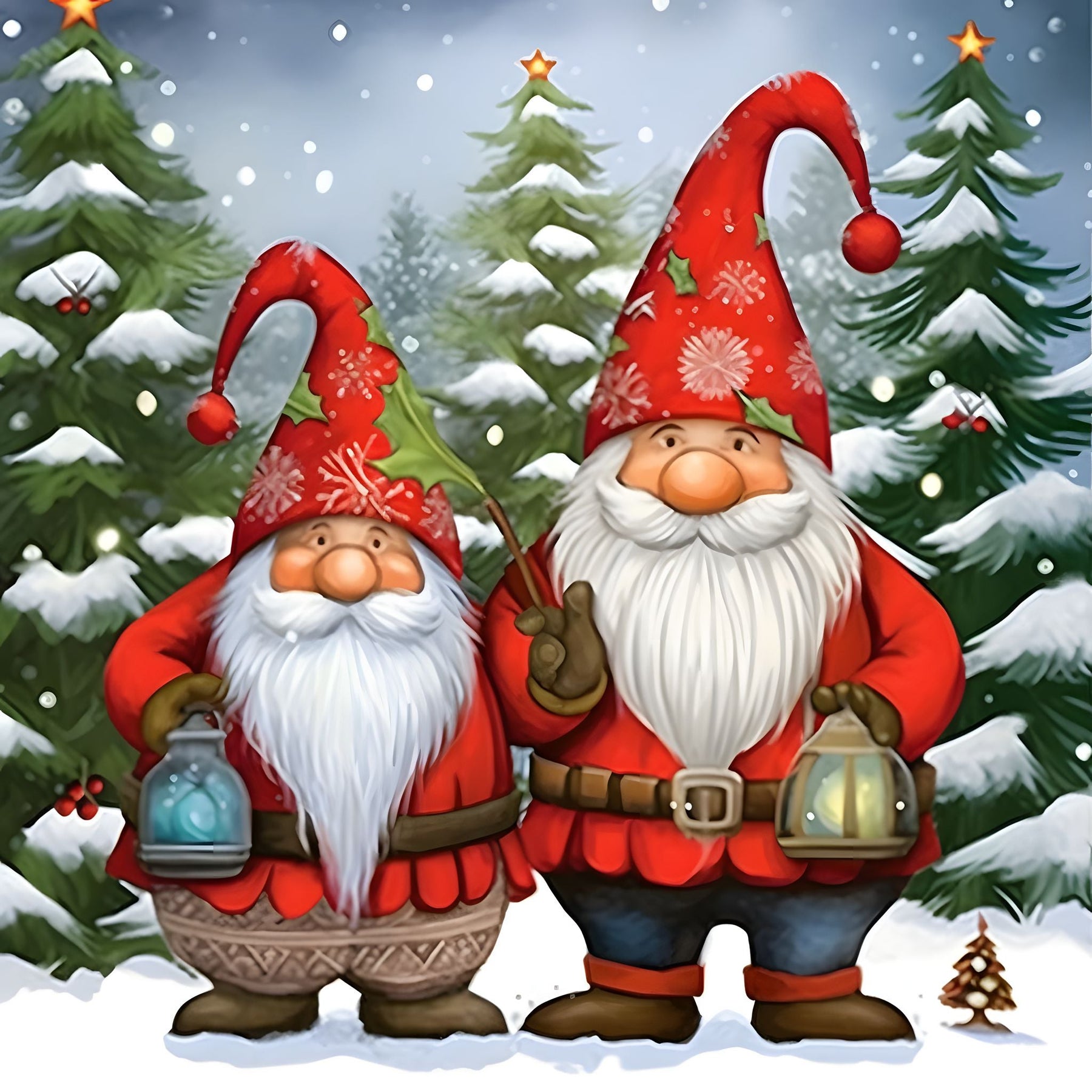 diamond painting - kerstmannen – afbeelding 1