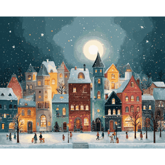 diamond painting - kerststad – afbeelding 1