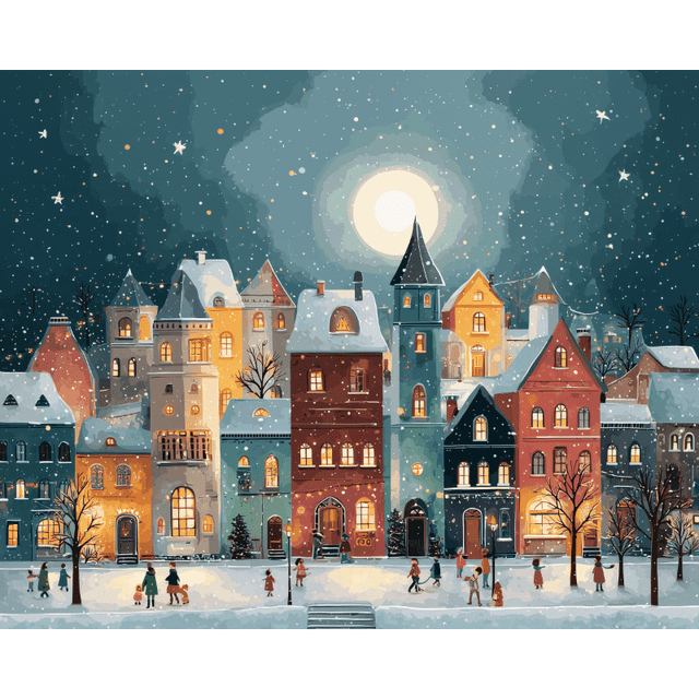 diamond painting - kerststad – afbeelding 1