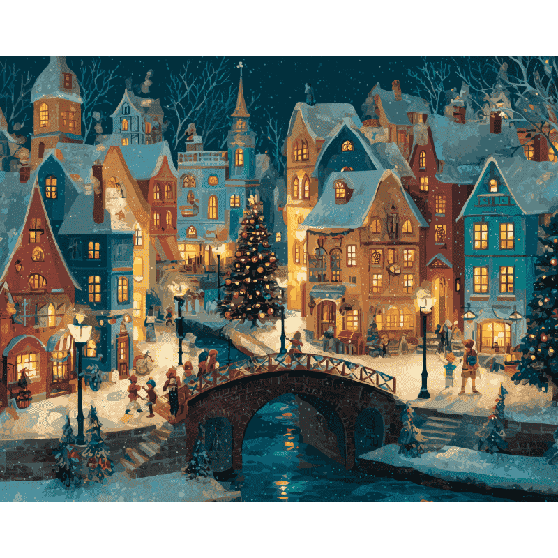 diamond painting - magisch dorp – afbeelding 1