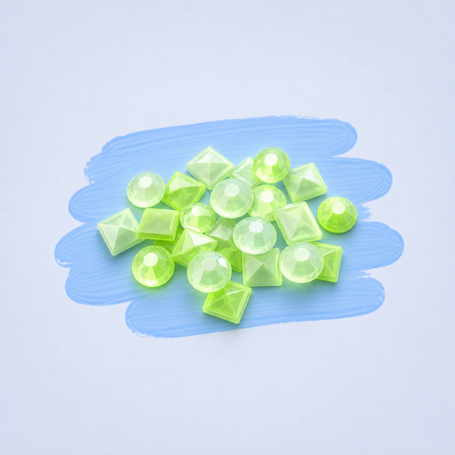 Groene glow-in-the-dark-steentjes voor het Lichtgevend effect