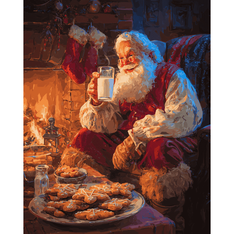 diamond painting - pauze van de kerstman – afbeelding 1