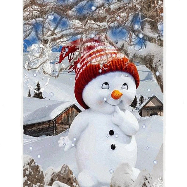 diamond painting - sneeuwpop – afbeelding 1